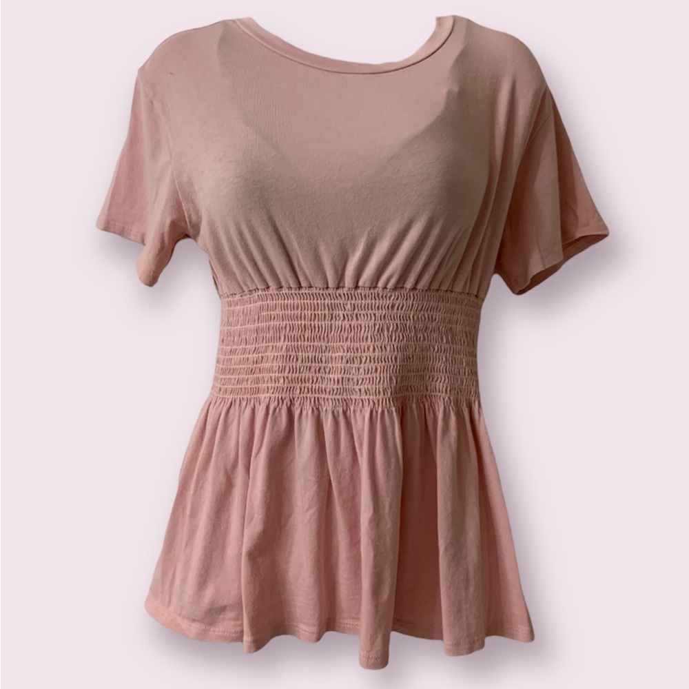Light Pink Soprano Synched Waist Blouse Tee